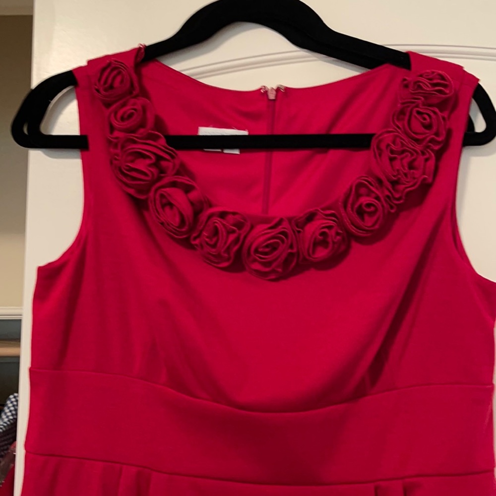 London Times red dress rose detail size 14